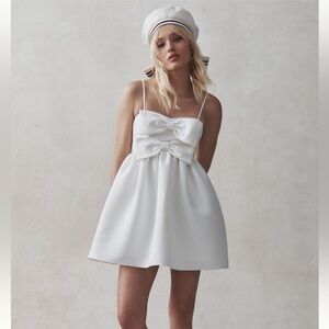 Sachin & Babi Sloane Taffeta Double Bow Pleated Mini Dress